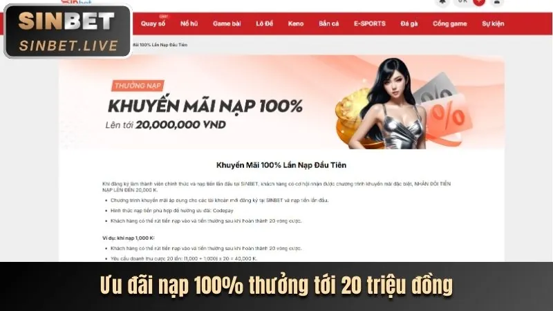 Thưởng nạp lại hàng ngày tại 68wim web